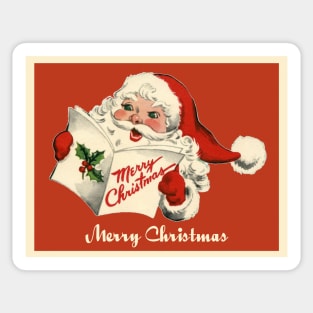 Vintage Santa Claus - Merry Christmas Greeting Card Sticker